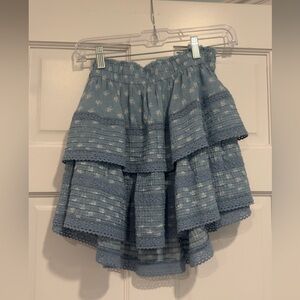 Aerie ruffle mini skirt | Blue floral size M